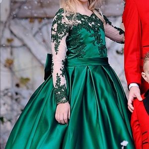 Custom Christmas dress green sz 10